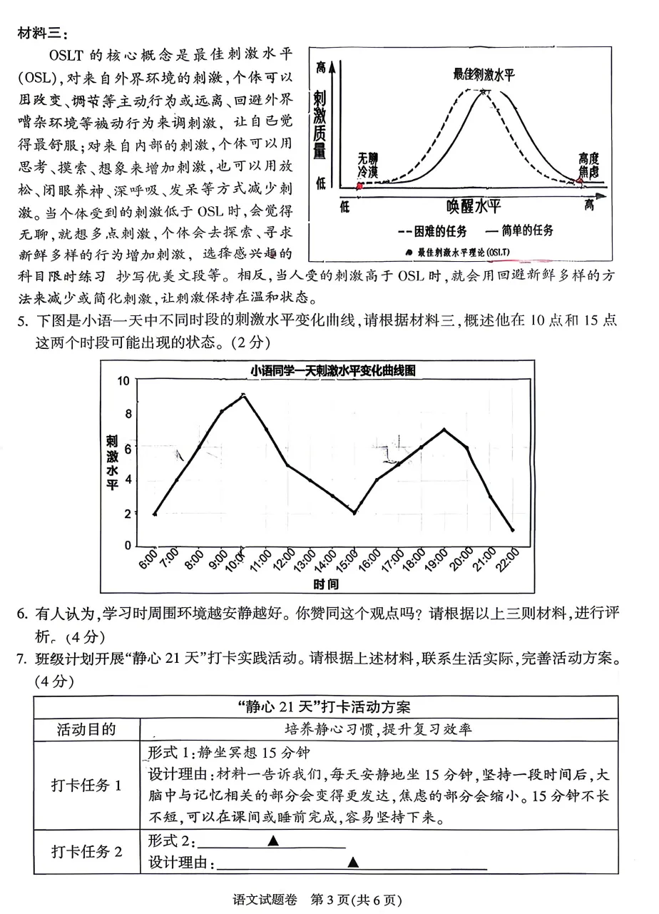 【26中考一模13】富阳区中考一模语文/数学试题答案 (可下载+26.04) 第11张