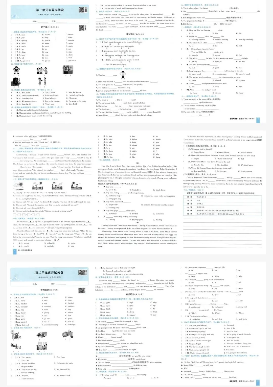 26春六年级下册英语译林版《非常大试卷》 | 附链接可免费下载打印 第3张
