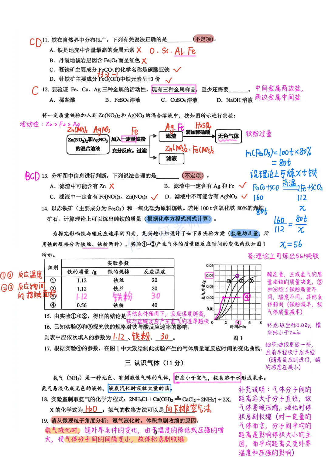【中考理化二模卷】2026嘉定初三二模物理&化学试卷参考答案 第8张