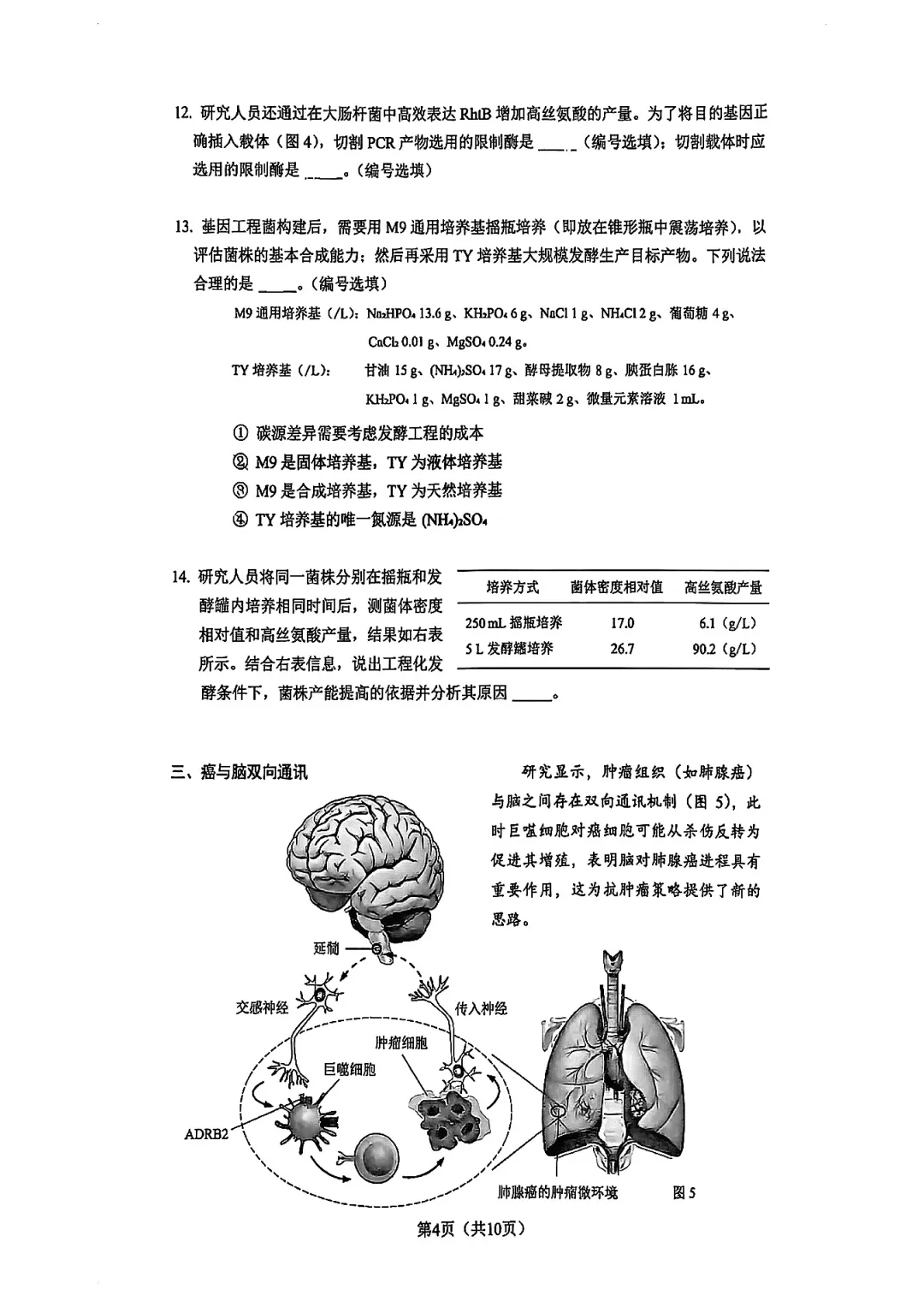 2026届杨浦区高三二模生物试卷 第4张