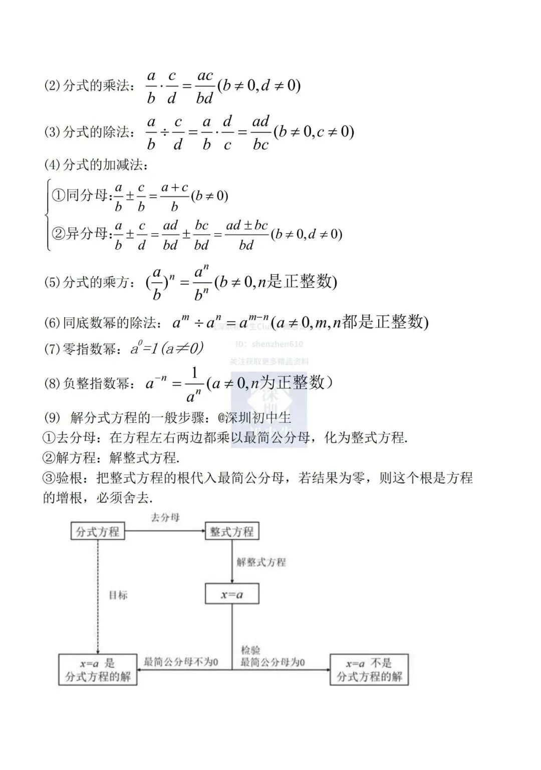 一套用三年!深圳中考数学公式定理大全! 第7张