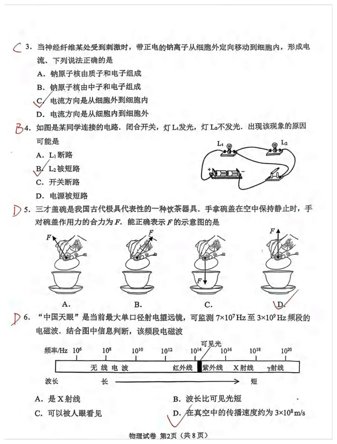 26年广州中考一模物理试卷答案 第2张