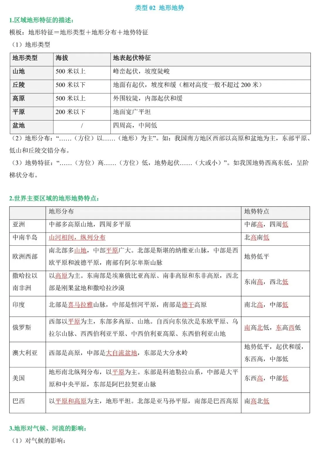 2026年中考地理题型专项突破:自然地理要素分析(可下载) 第4张