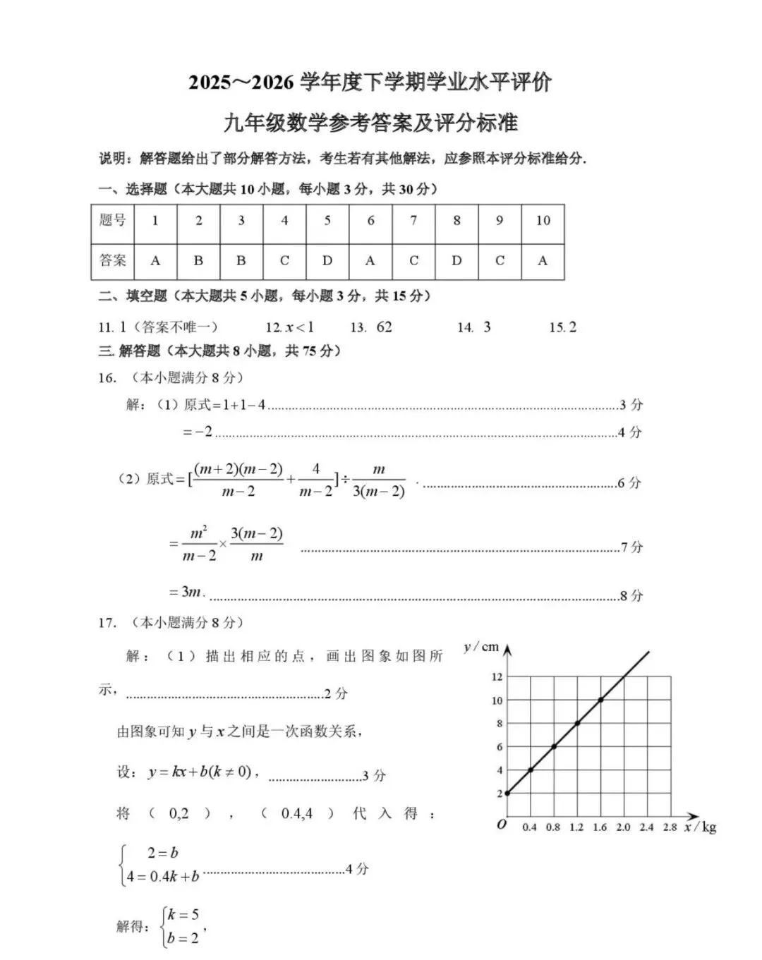 2026年安徽舒城县中考二模九年级数学试卷及答案(两套) 第17张