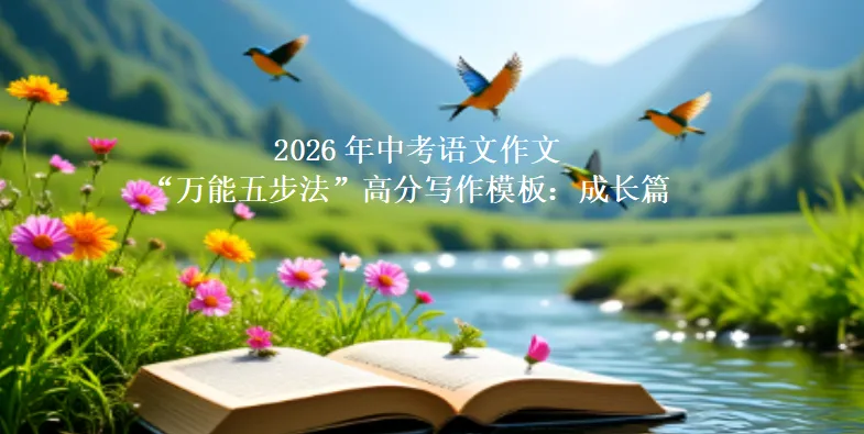 2026年中考语文作文“万能五步法”高分写作模板:成长篇 第2张