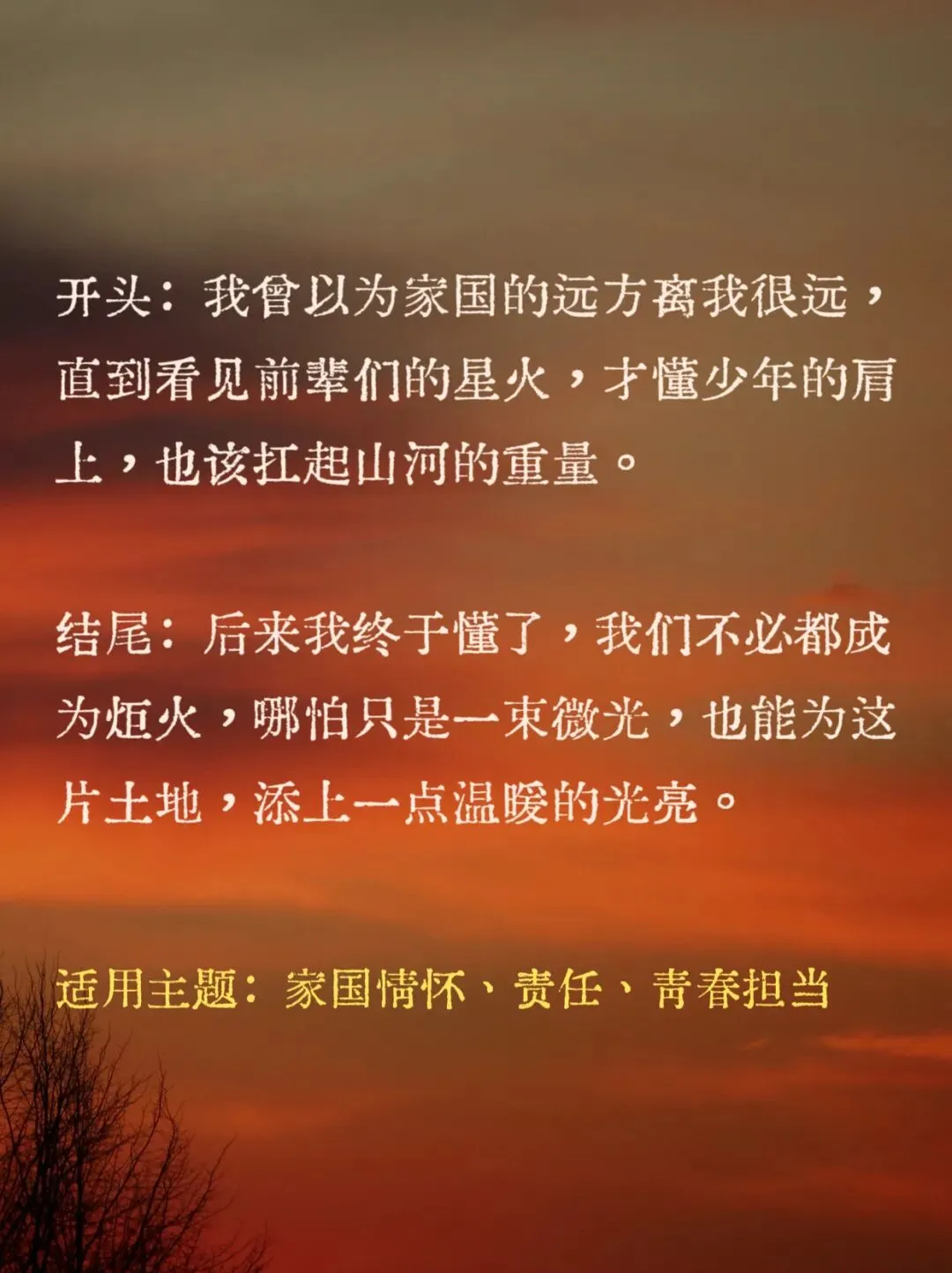 中考作文写作素材「开头+结尾」万能模板合集 第8张