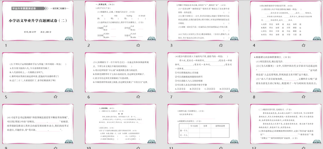 【小升初】小学语文毕业升学真题测试卷(二)含答案,可下载! 第10张