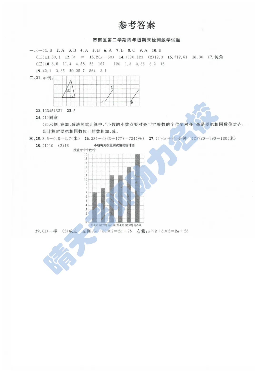 四下青岛市南区2024年真题(高清有答案) 第5张
