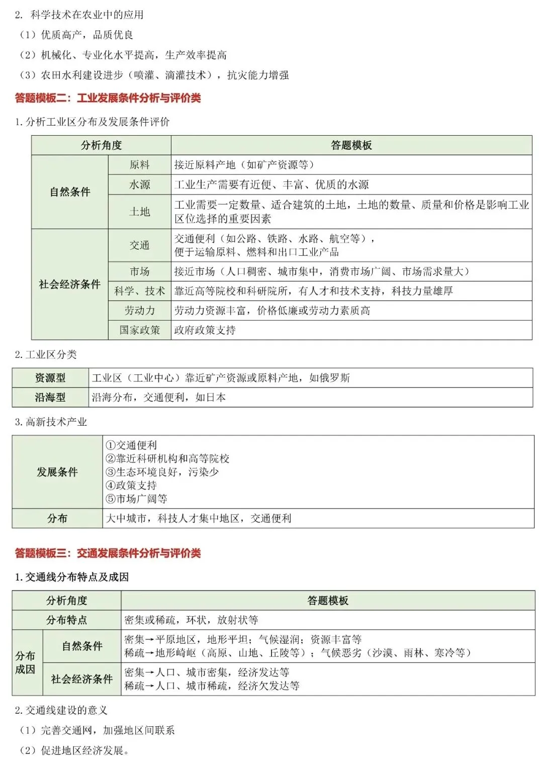 中考复习‖中考地理非选择题答题模板与八类简答题归纳 第7张