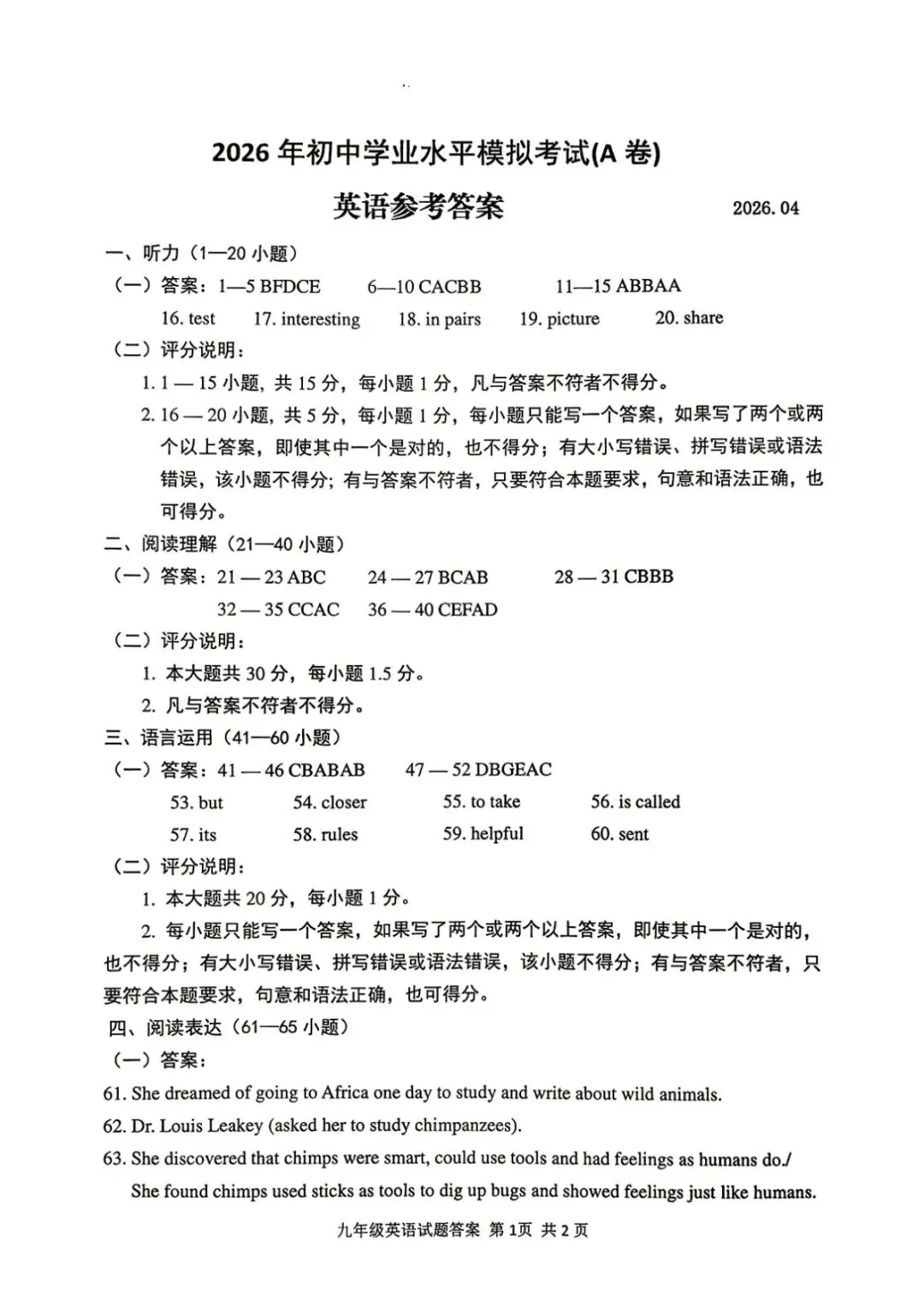 2026年山东省临沂市罗庄区初中学业水平模拟考试(A卷)试题 第11张