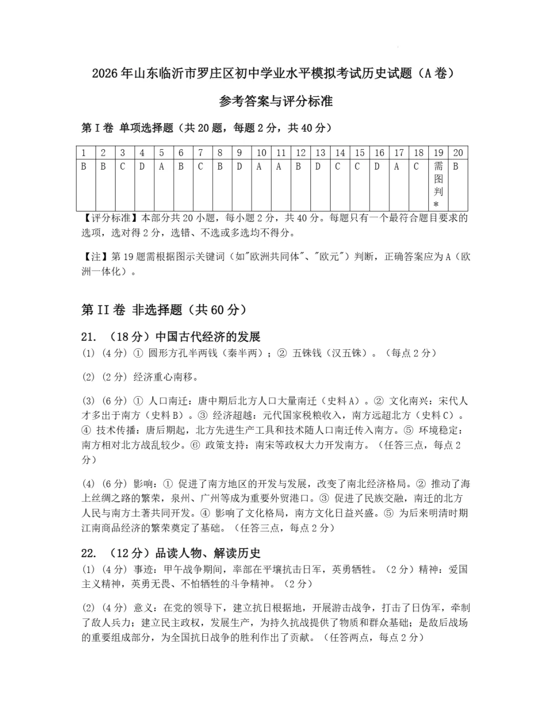 2026年山东省临沂市罗庄区初中学业水平模拟考试(A卷)试题 第20张