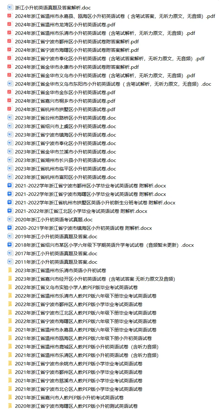 备战2026浙江小升初英语真题试卷(共48套) 第1张