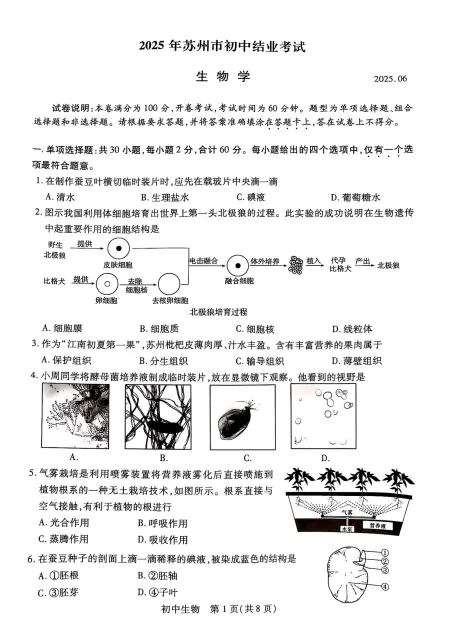 【中考】江苏2025年中考真题试卷电子版||试题答案PDF(全科目)中考答案解析 第14张