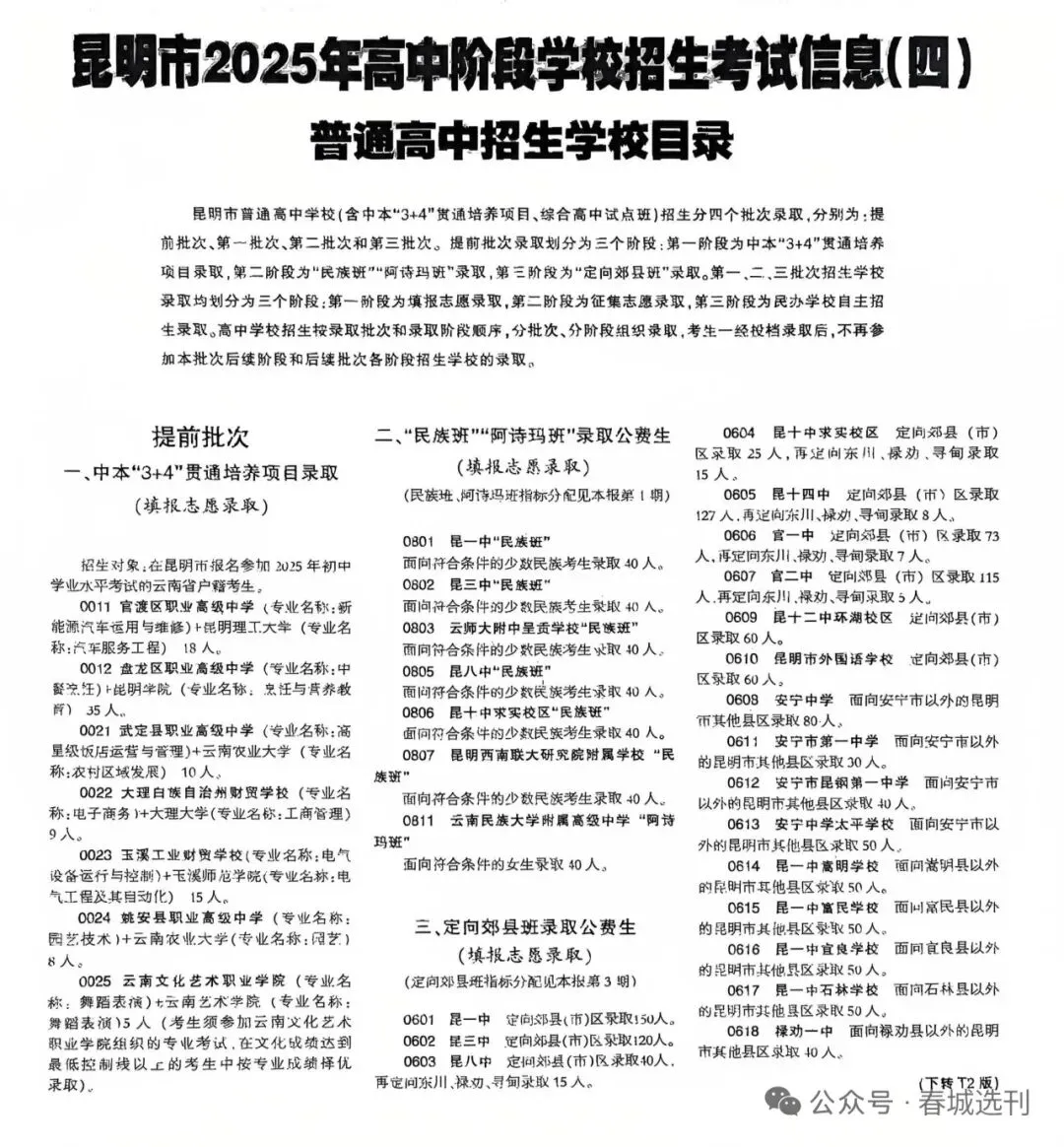 2026年中考参考:昆明市2025年普通高中“统招公费”各批次扩招人数对比! 第5张