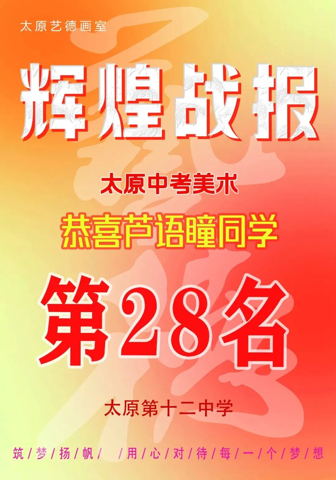 艺德画室中考美术成绩榜 第58张