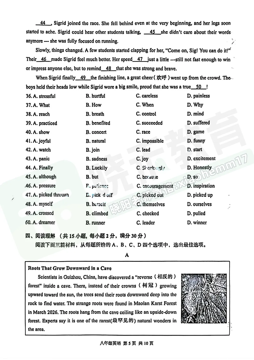 【八年级东西湖区英语期中试卷】2025-2026下学期 第7张