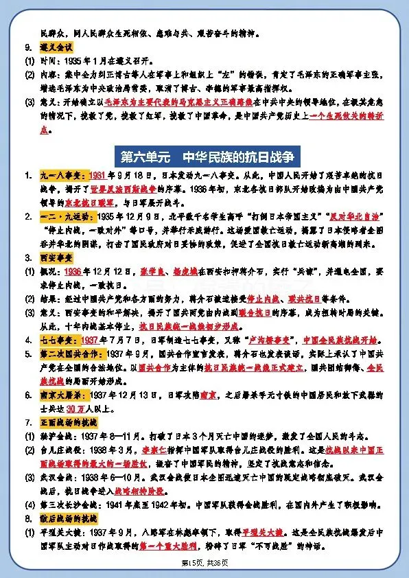 新中考历史《总复习必背知识点梳理》 第15张