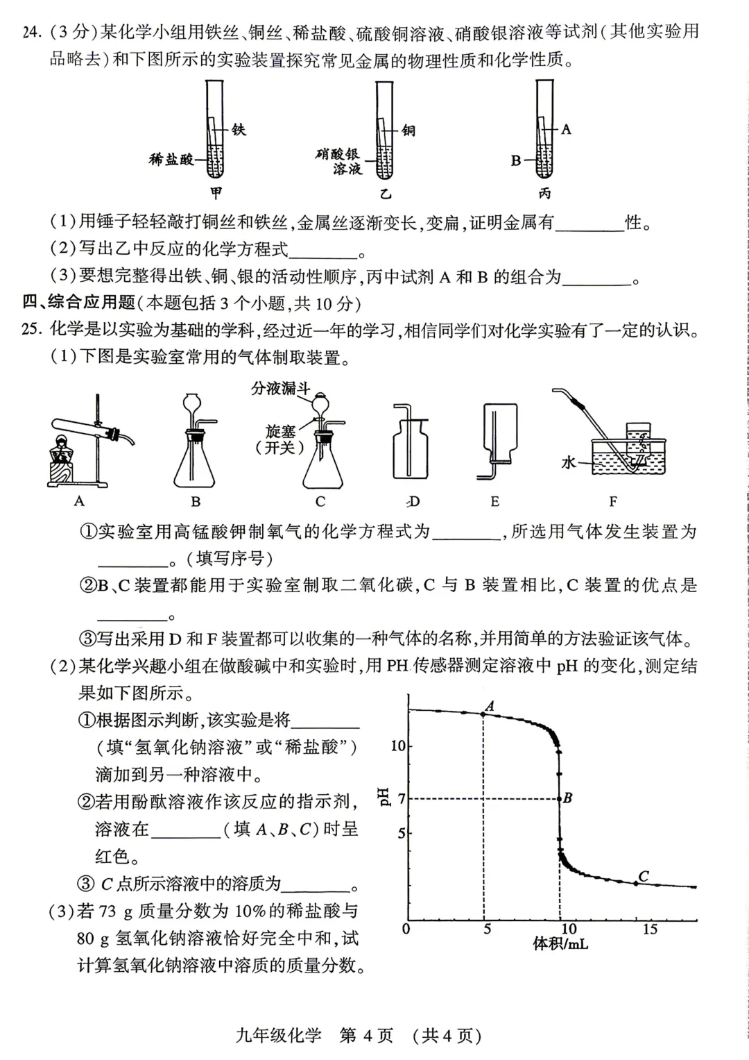 2026年各地市九年级中考一模化学试卷及答案汇总,高清,文末免费下载(开封、南阳、信阳、濮阳、三门峡、许昌、中原名校联考) 第31张