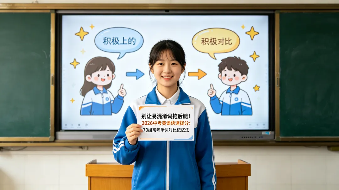 别让易混淆词拖后腿!2026 中考英语快速提分:70 组初中常考易混单词对比记忆法 第2张