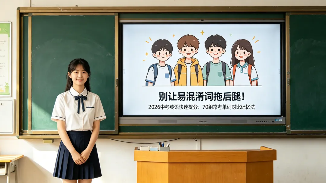 别让易混淆词拖后腿!2026 中考英语快速提分:70 组初中常考易混单词对比记忆法 第3张