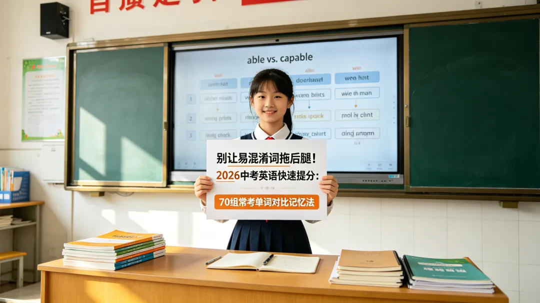 别让易混淆词拖后腿!2026 中考英语快速提分:70 组初中常考易混单词对比记忆法 第4张