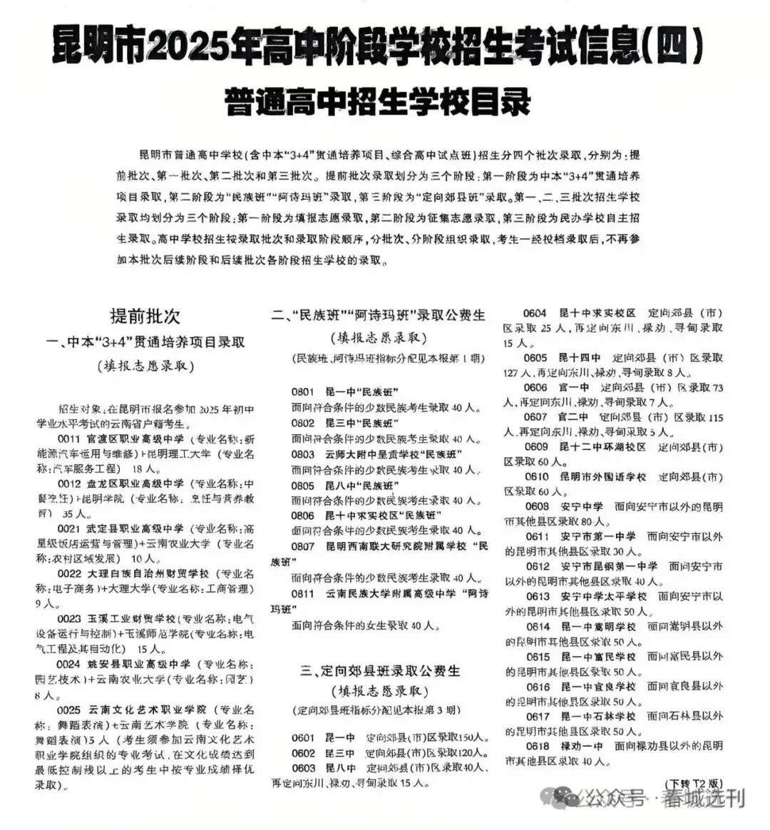 2026年中考参考:昆明市2025年普通高中各类信息大汇总!重点收藏! 第6张