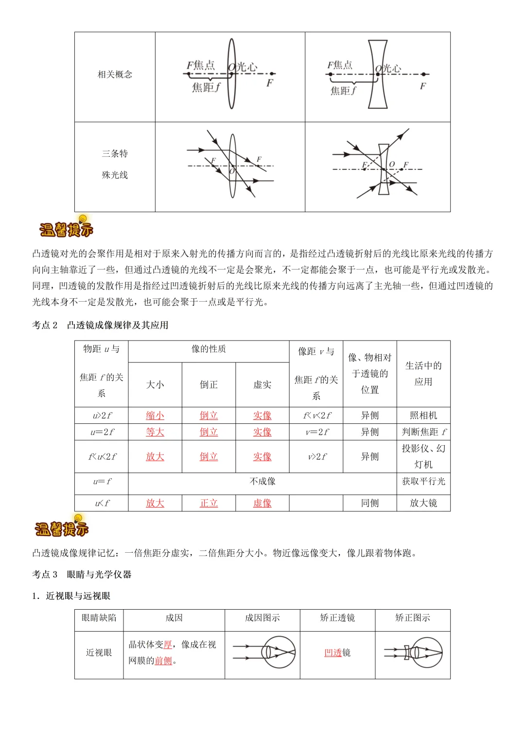 中考物理知识梳理汇总 第6张