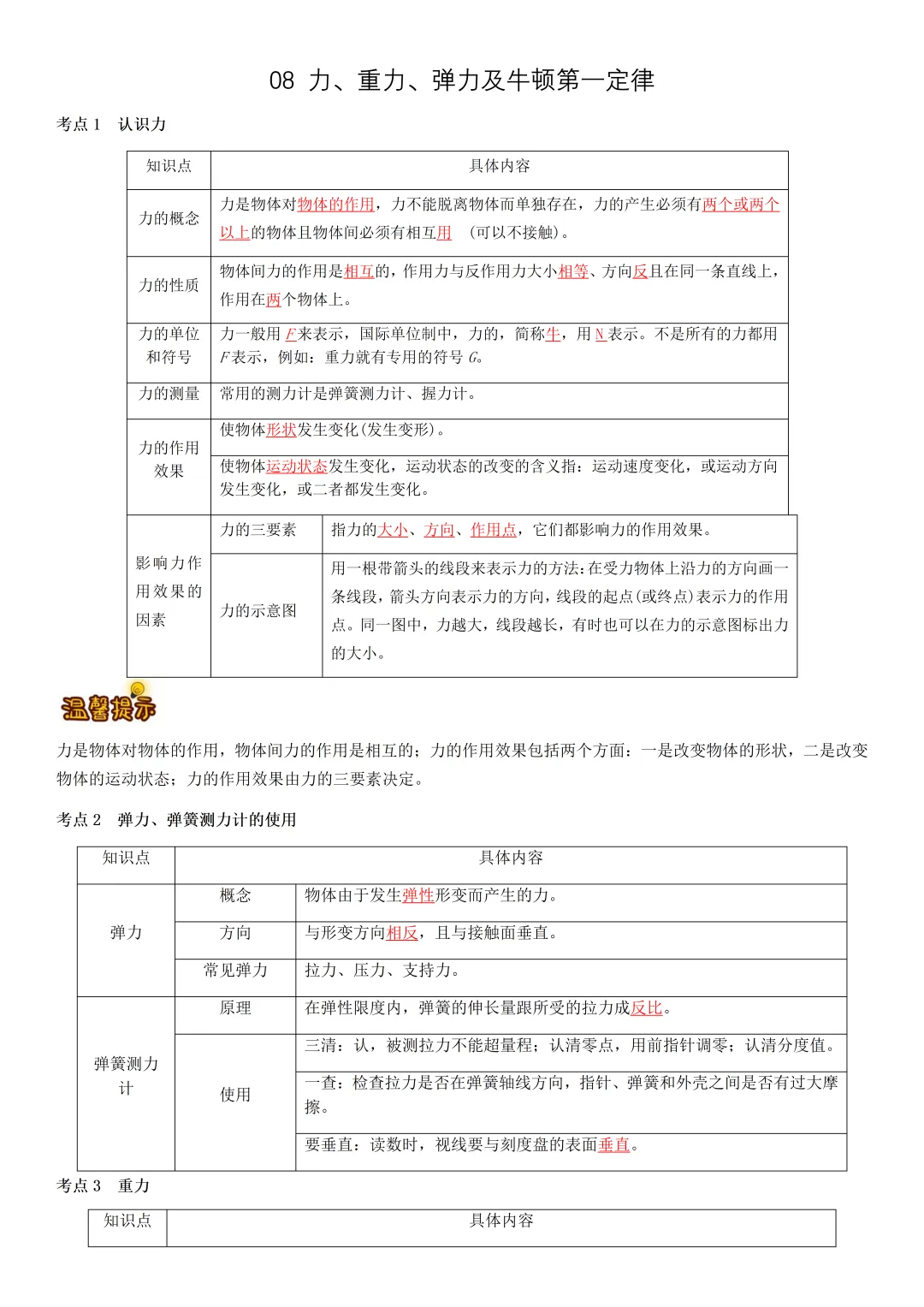 中考物理知识梳理汇总 第23张