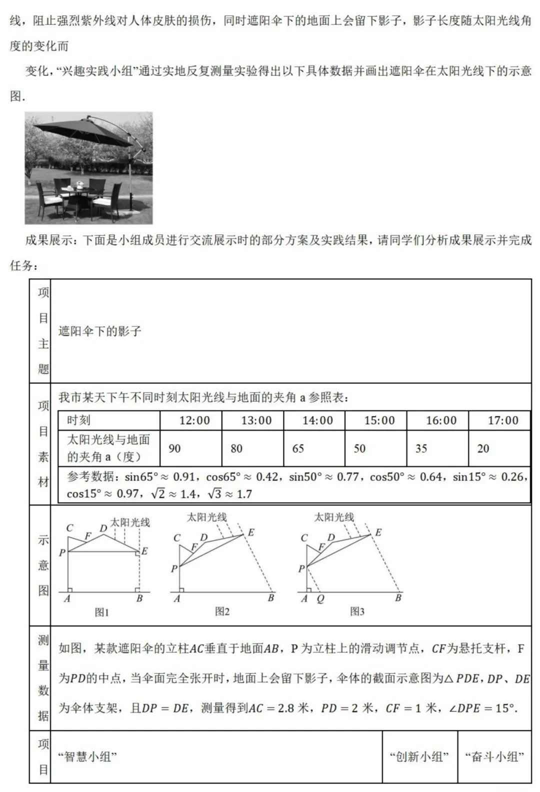 中考数学新考法:项目式实践,测量旗杆、足球射门、消防喷淋必刷题(真题汇编,含答案) 第14张