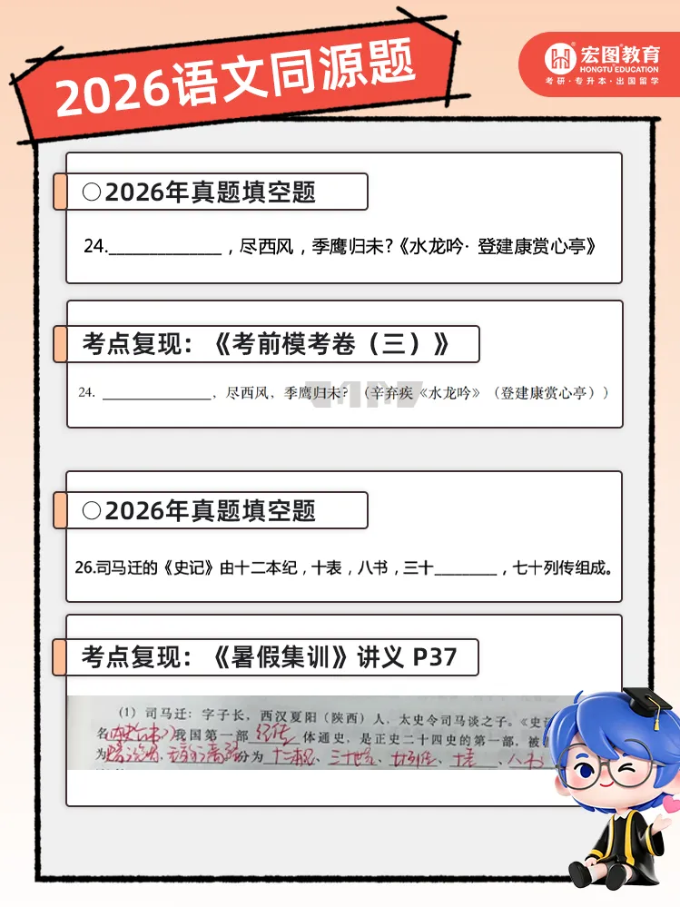高分突围!2026 浙江专升本语文真题深度拆解,宏图全方位覆盖核心考点 第30张