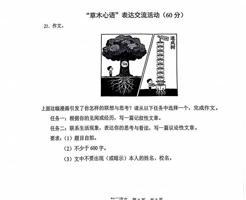苏州初三语文一模试卷出炉!速看! 第4张