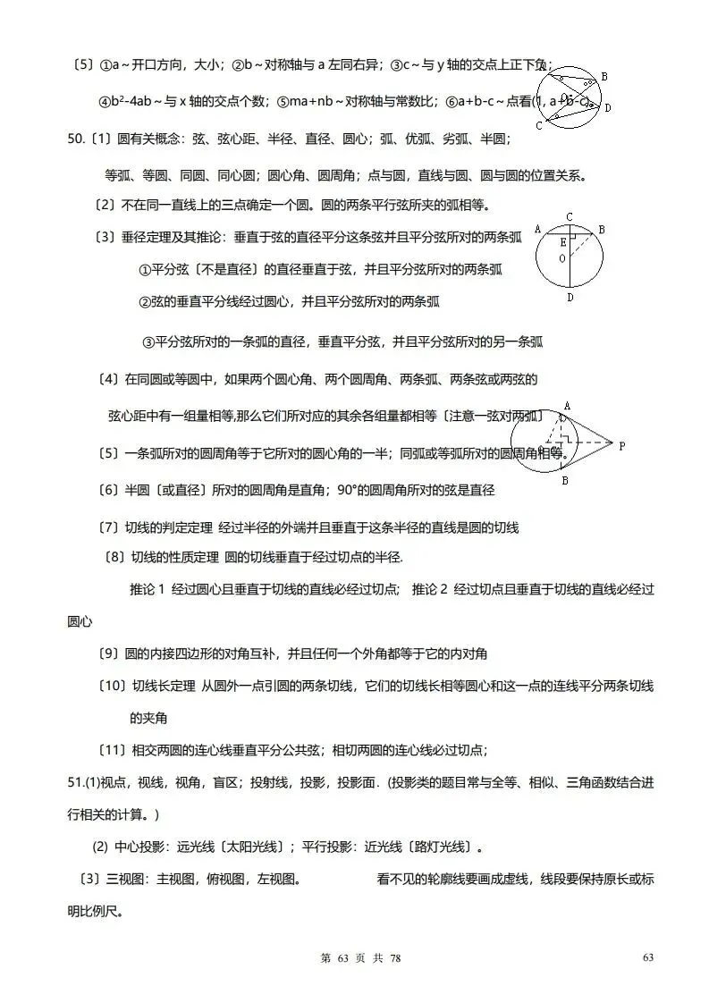 深圳初三学生注意!中考数学——超全78页知识点总结!家长替孩子收藏! 第63张