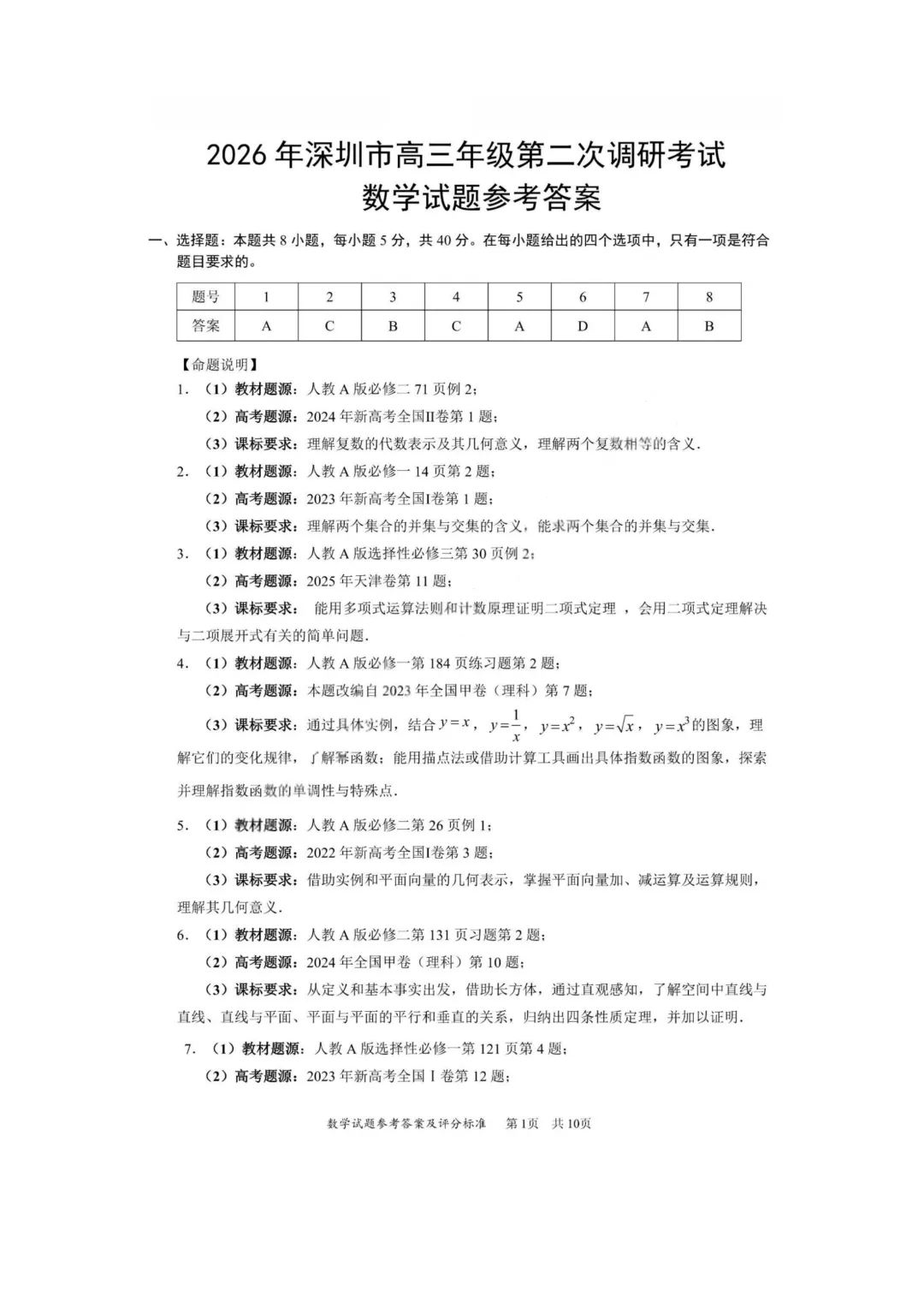 【试卷+答案】2026年4月深圳二模—高三数学 第17张