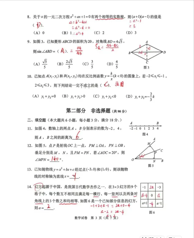 中考一模物理、化学、数学试卷+试卷分析 第26张