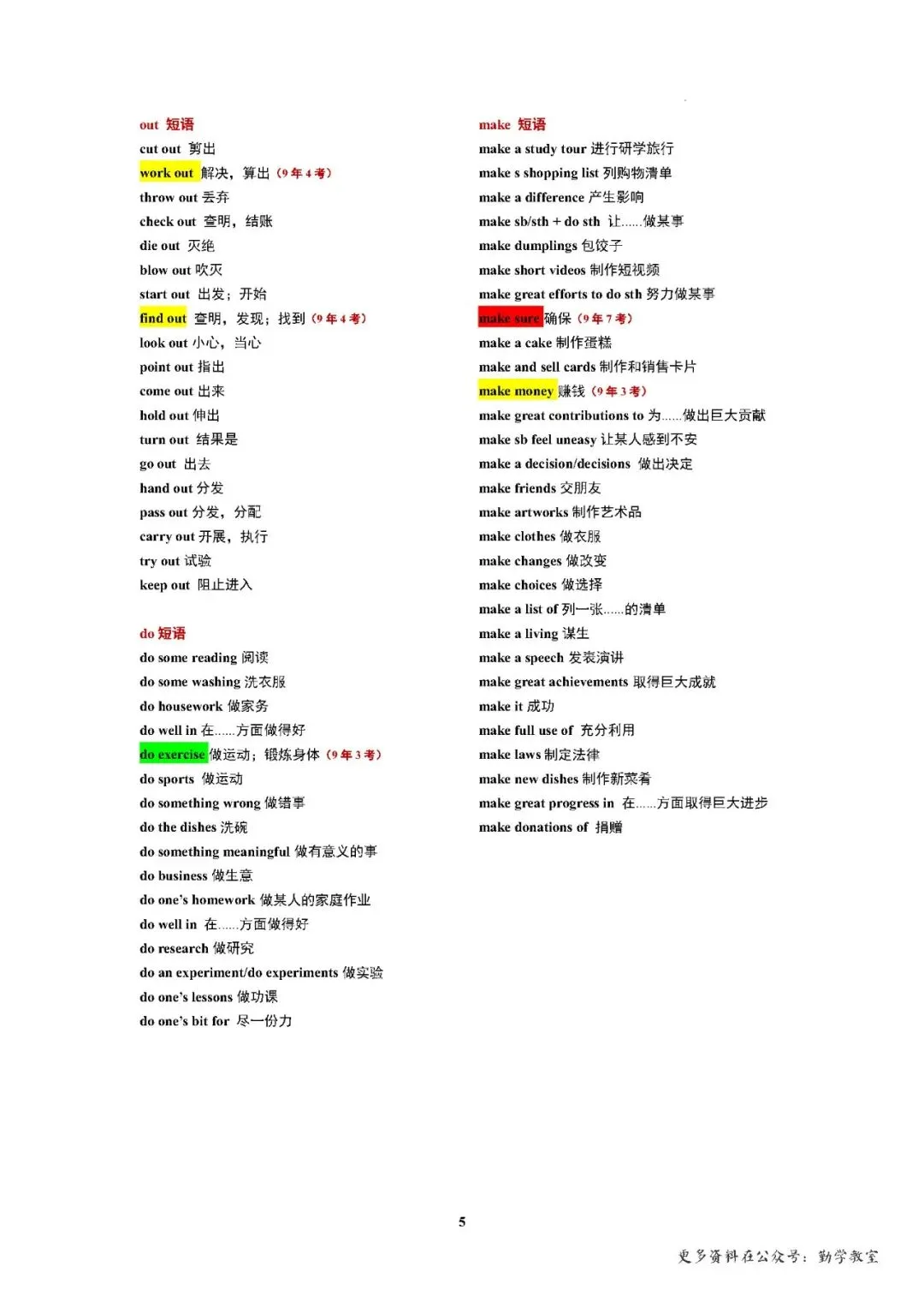 【中考英语】2026年福建中考英语真题短语复习 第5张