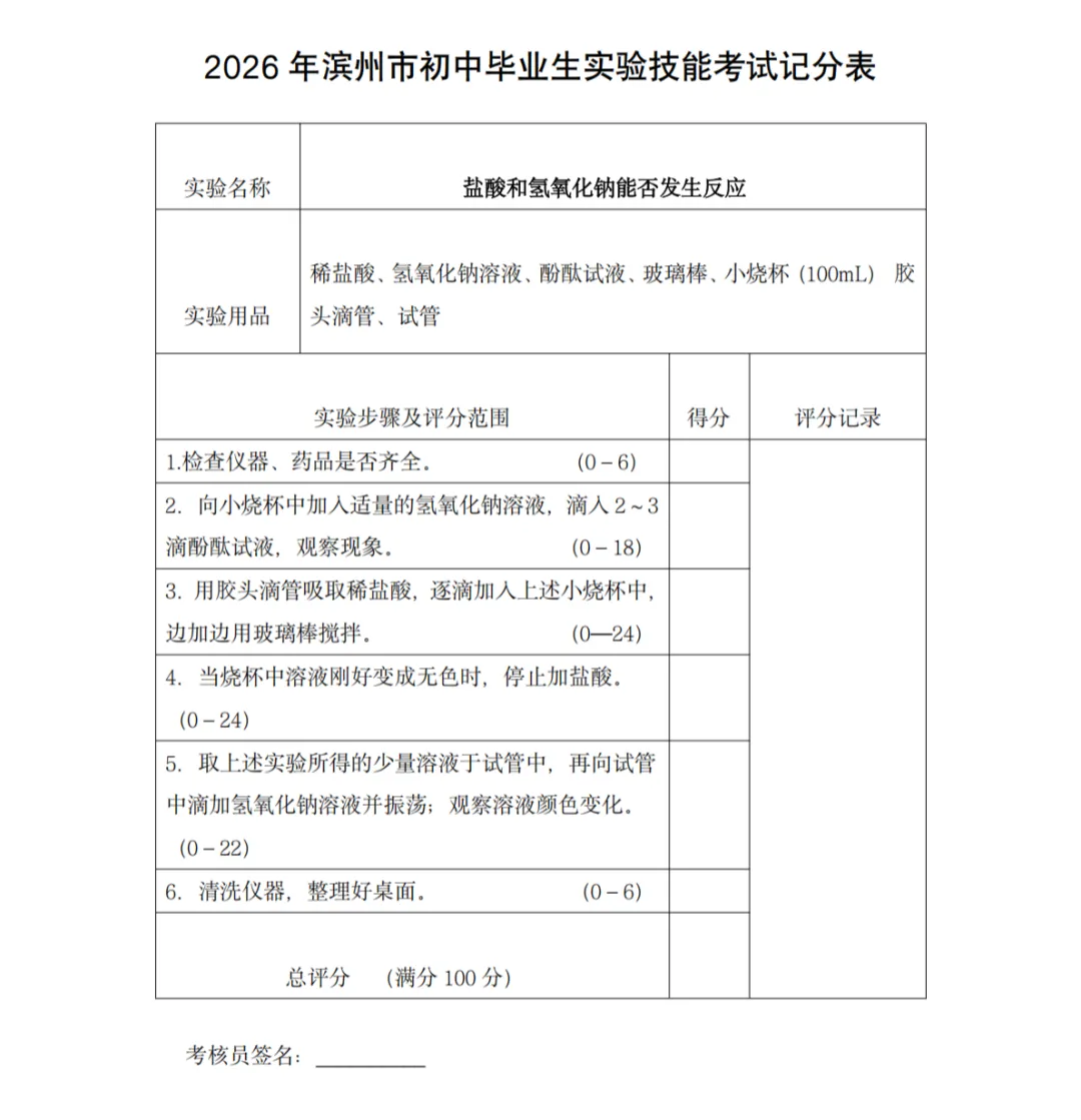 中考化学实验怎么拿满分?看这个视频+记分表就够了! 第13张