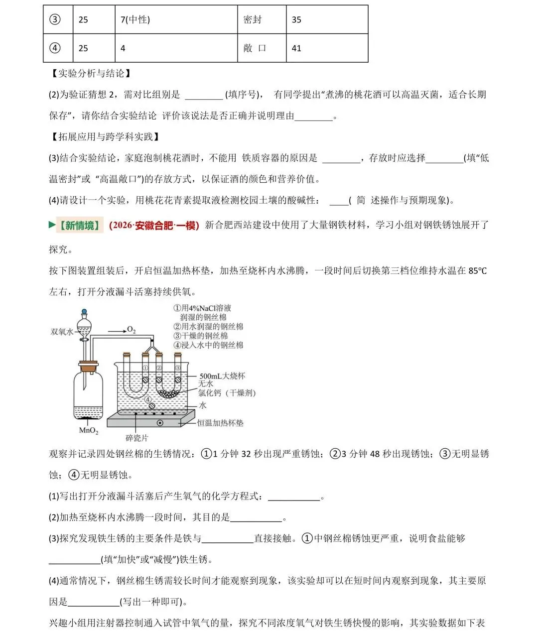 挑战满分!中考化学实验探究题型汇总+真题强化训练 第2张