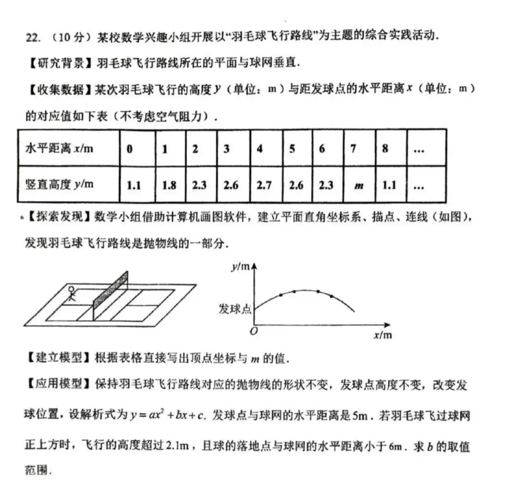 2026中考数学模拟试卷+答案 第7张