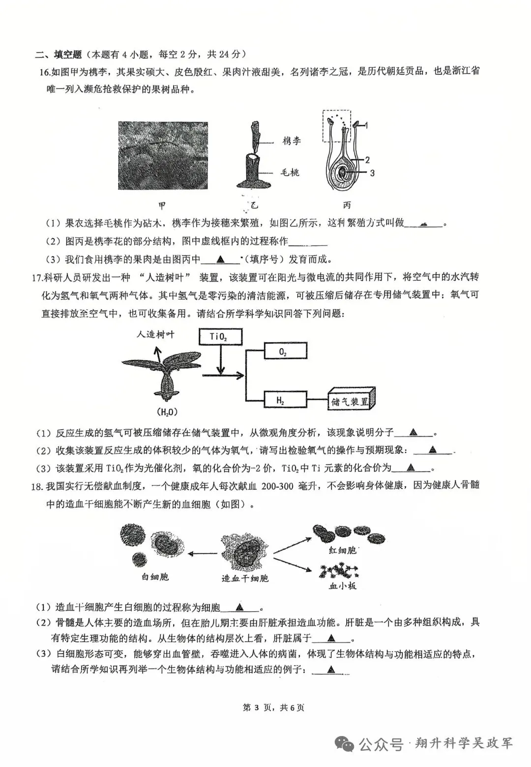 2026 温州实验中学 七下科学期中真题|附答案+解析 第2张