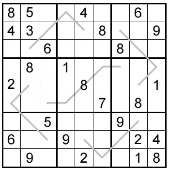 数独竞赛真题-等和线数独:2026年GP竞赛第四轮第13题(分值56) 第1张