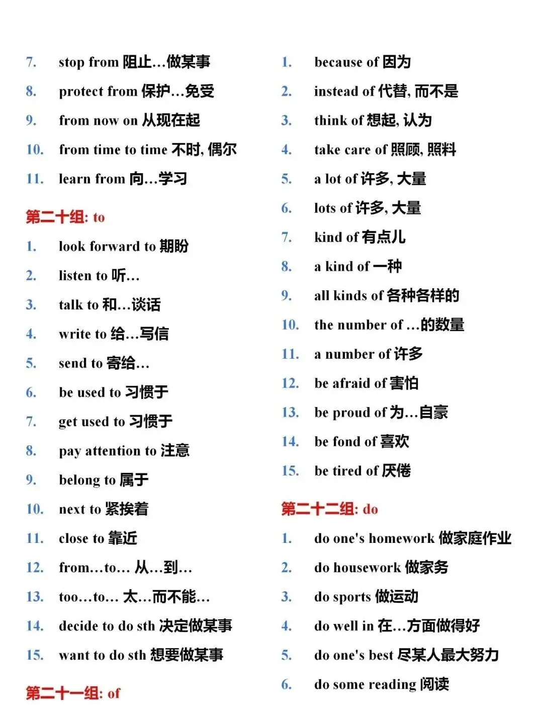 26 中考英语必背固定搭配,提高解题准确率 第8张