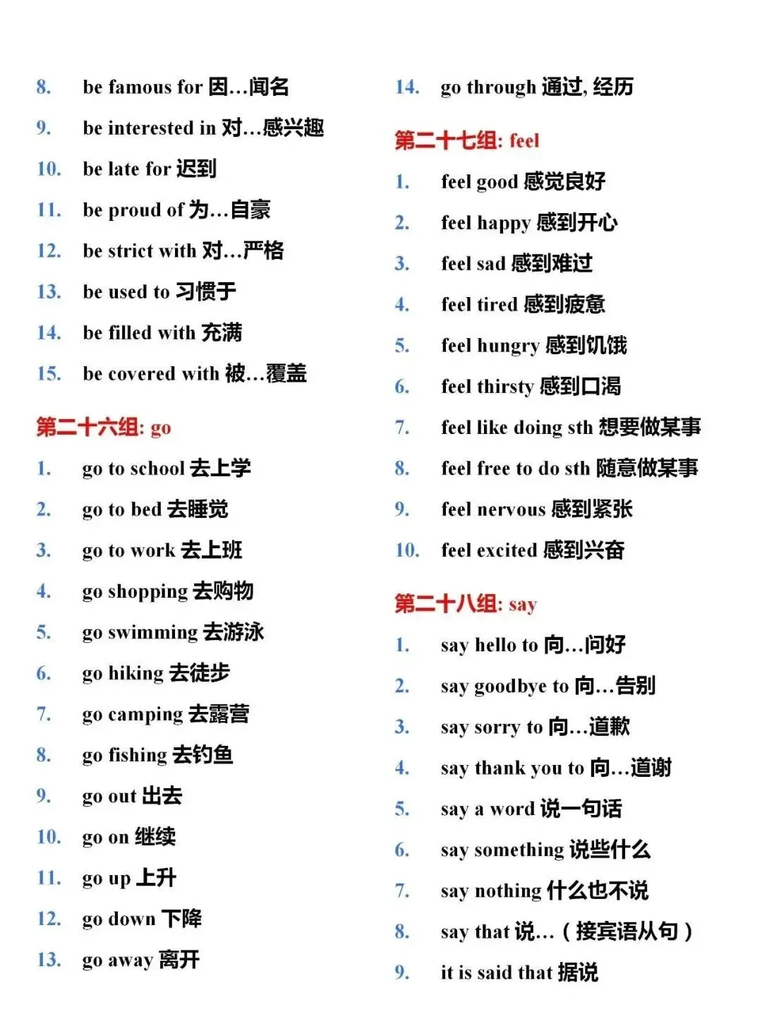 26 中考英语必背固定搭配,提高解题准确率 第10张