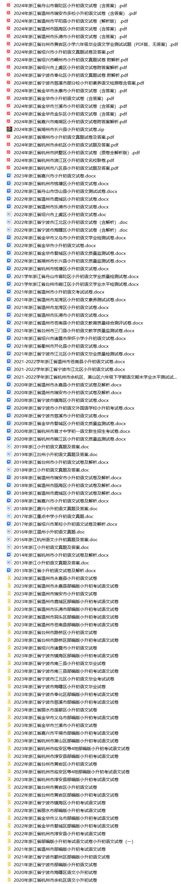 备战2026浙江小升初语文真题试卷(共111套) 第1张