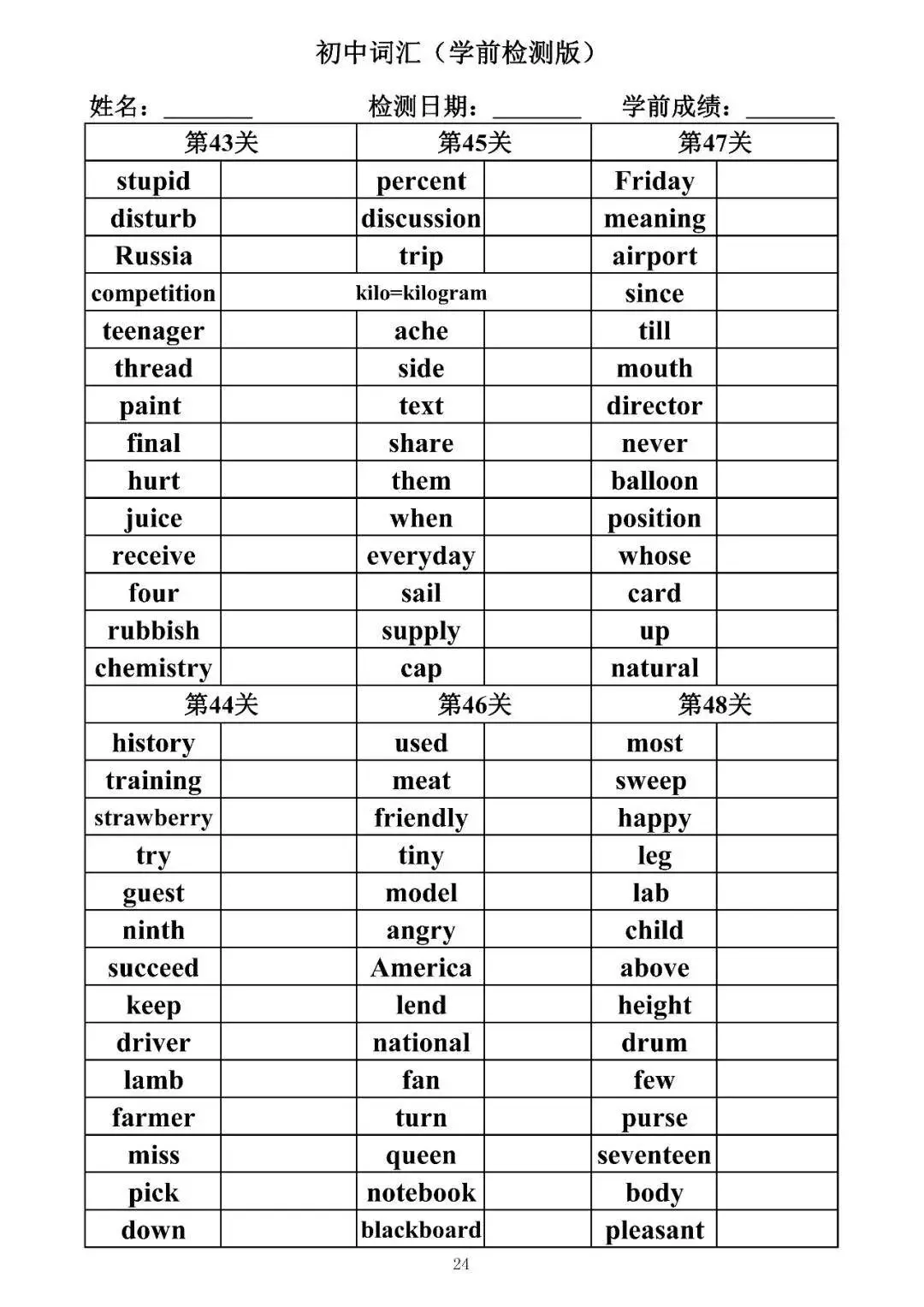中考英语 1600 词默写表免费领!打印直接背,提分超狠 第27张