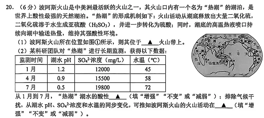 2026年拱墅区中考一模科学卷试卷分析 第8张