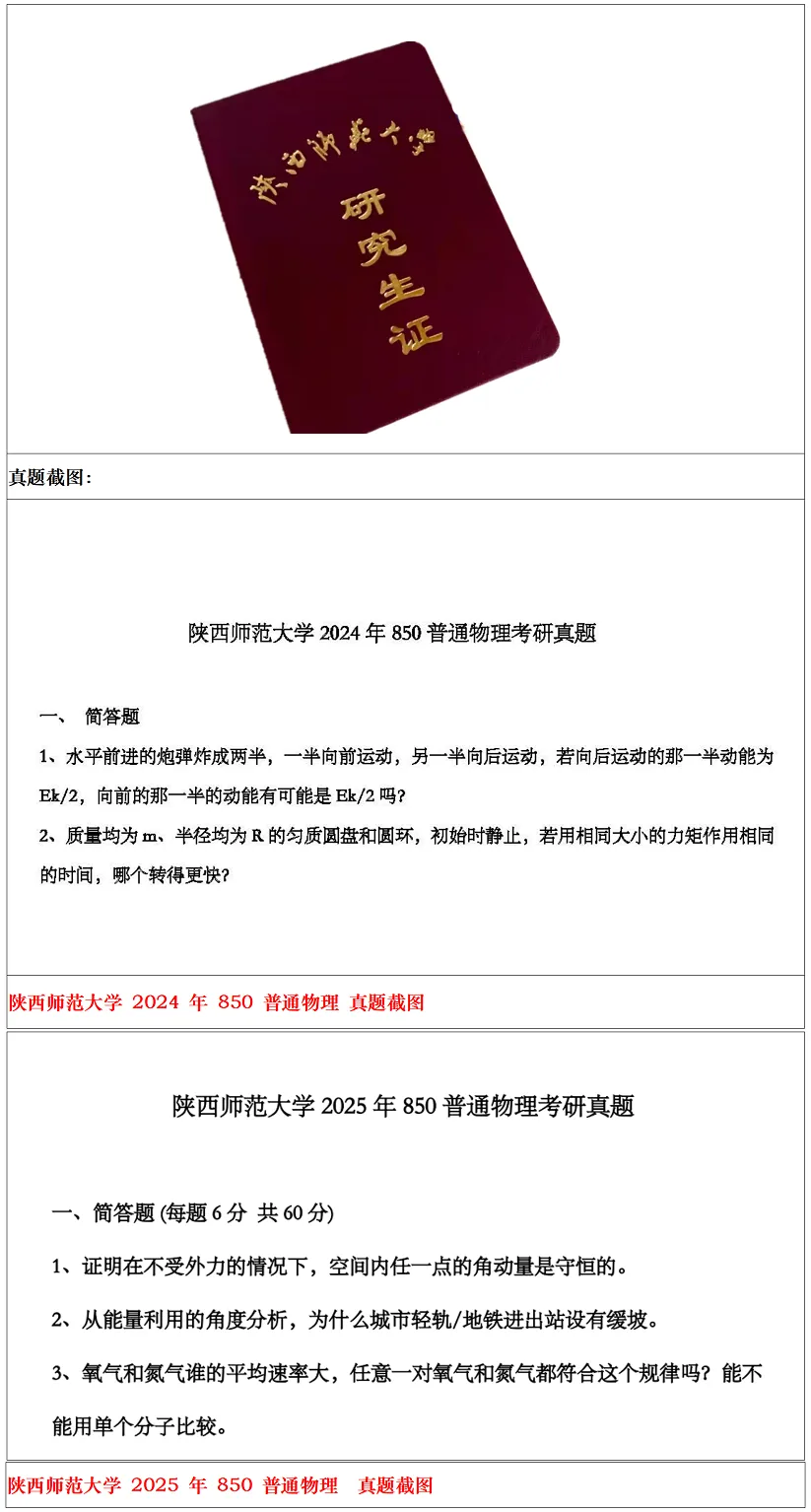 陕西师范大学2027考研真题和资料 | 陕西师范大学学科教学物理考研850普通物理答案笔记习题!学长学姐强推 第12张