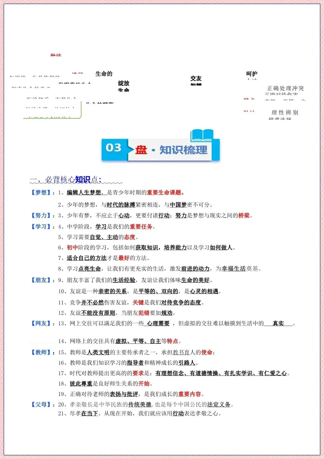 中考道法知识点总结大全:核心考点 + 必背简答答题模板完整版 第5张