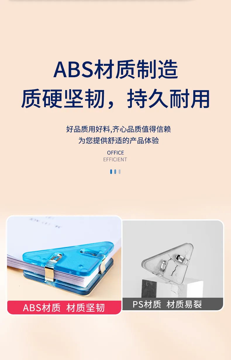 齐心Comix 透明三角试卷夹 5个装 学生书桌整理神器 纸张防皱夹 第7张