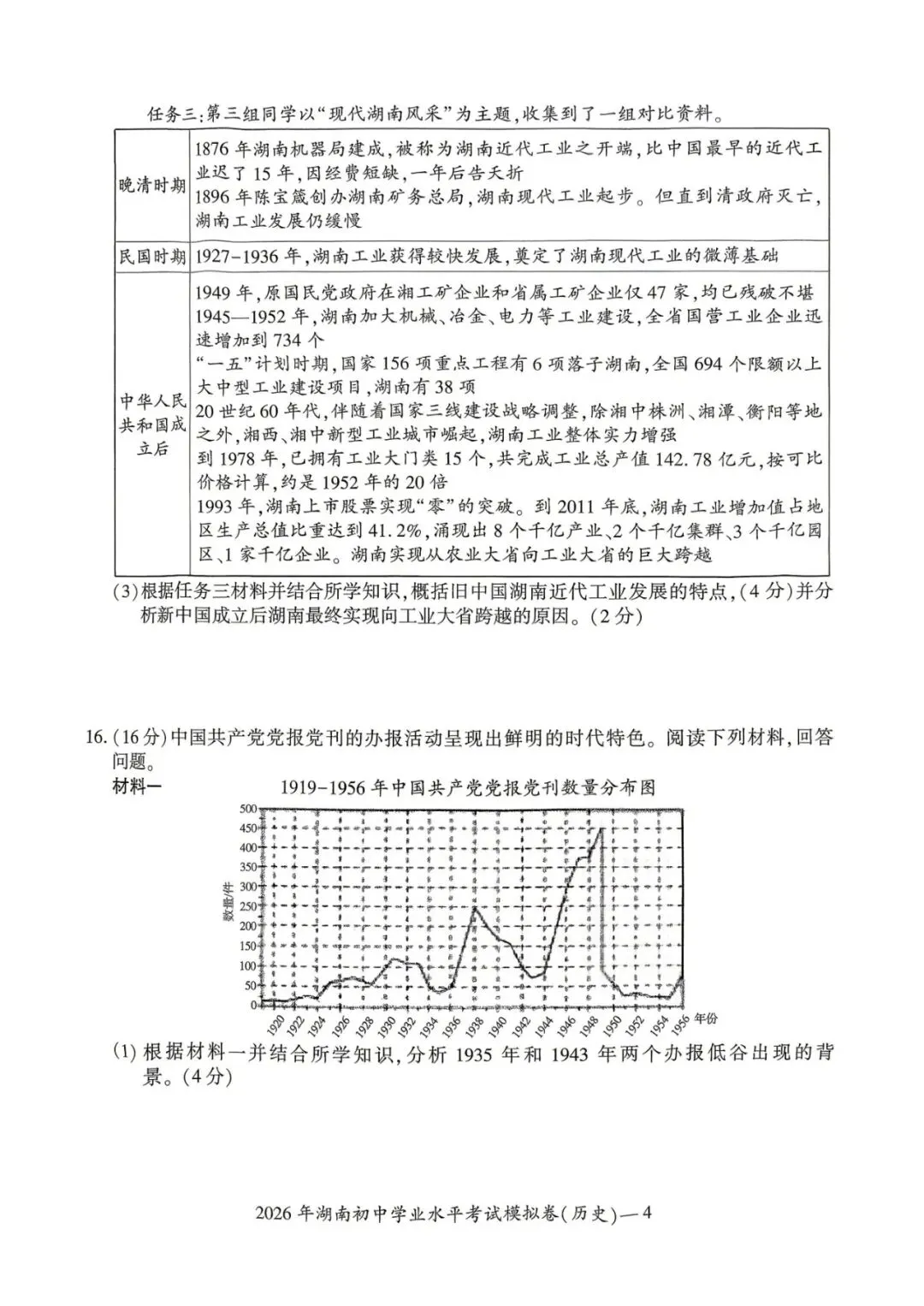 2026年湖南省初中学业水平考试模拟卷 第4张
