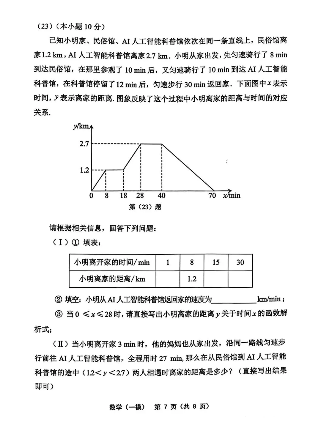 26天津部分区一模数学试卷及答案 第7张